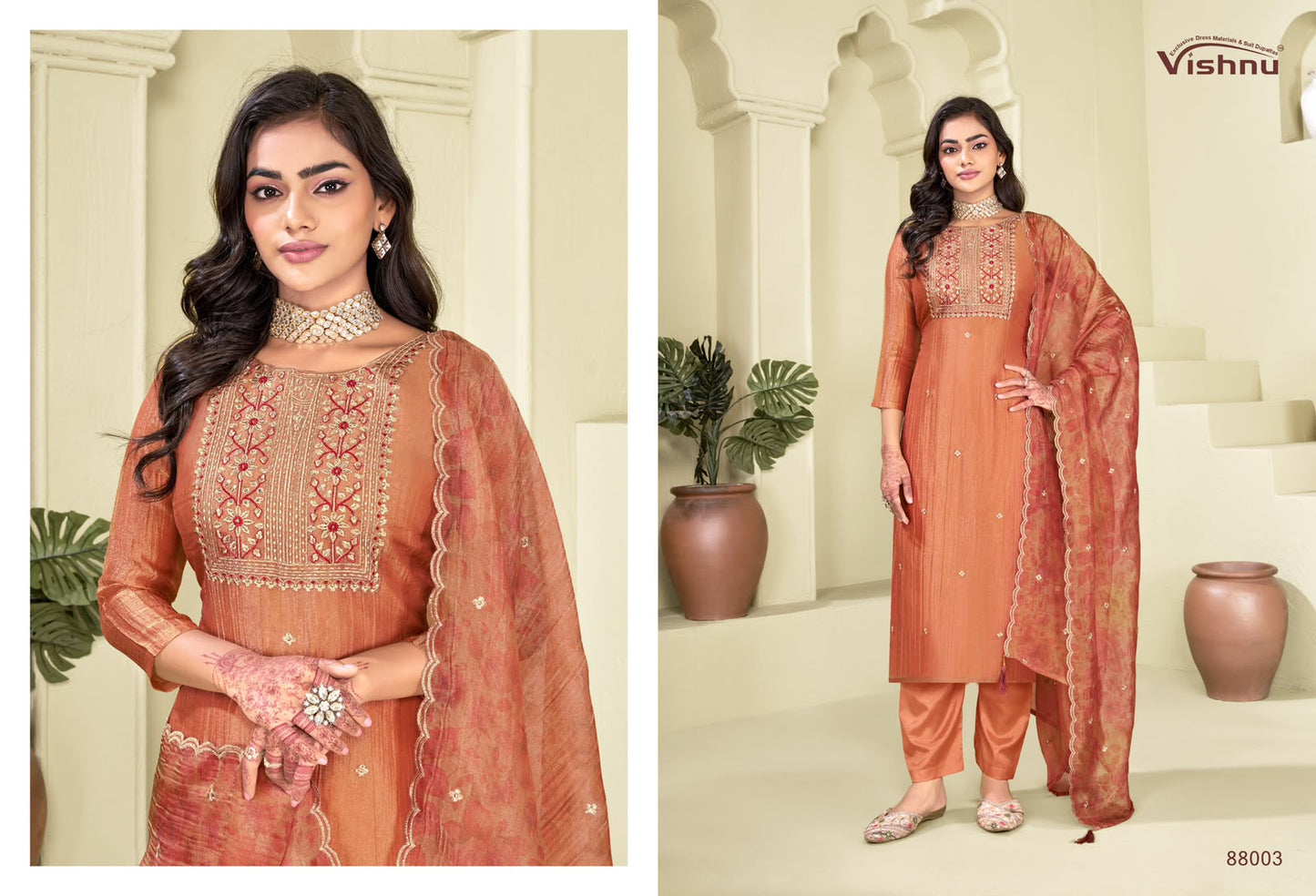 Alifaa Vishnu Impex Salsa Silk Pant Style Suits Wholesaler India