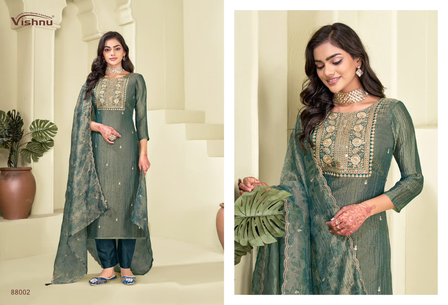 Alifaa Vishnu Impex Salsa Silk Pant Style Suits Wholesaler India