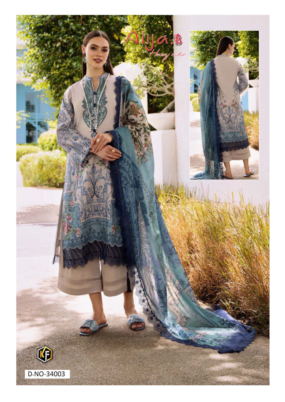 Alija B Vol 34 Heavy Cotton Luxury Collection Keval Fab Karachi Readymade Suits Wholesaler India