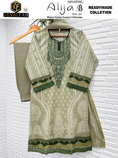 Alija B Vol 37 Heavy Cotton Luxury Collection Keval Fab Karachi Readymade Suits Exporter Ahmedabad