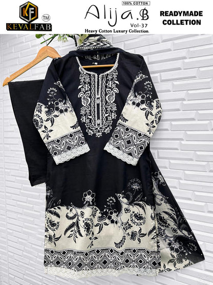 Alija B Vol 37 Heavy Cotton Luxury Collection Keval Fab Karachi Readymade Suits Exporter Ahmedabad