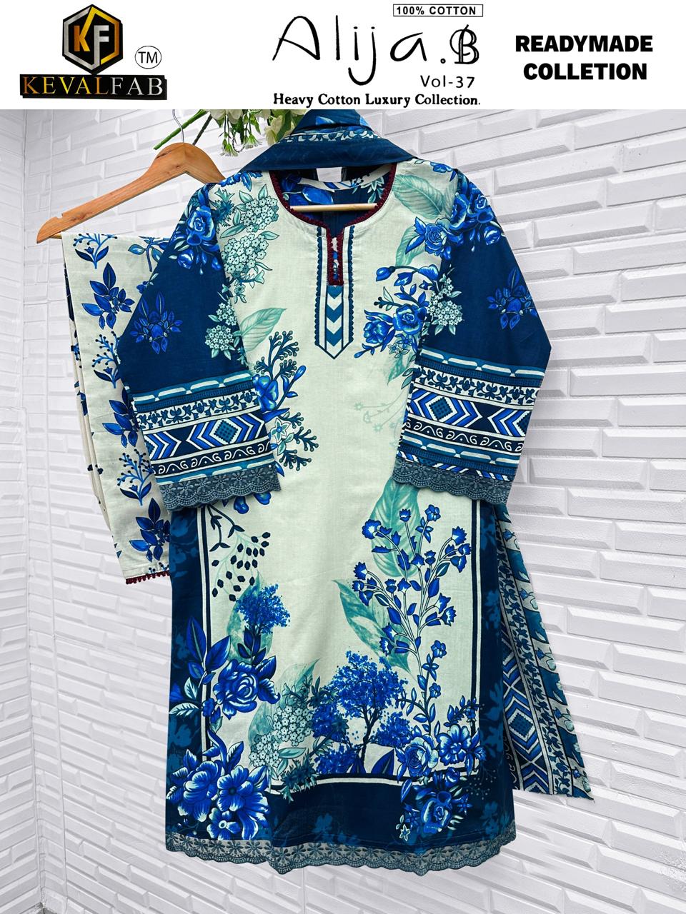 Alija B Vol 37 Heavy Cotton Luxury Collection Keval Fab Karachi Readymade Suits Exporter Ahmedabad