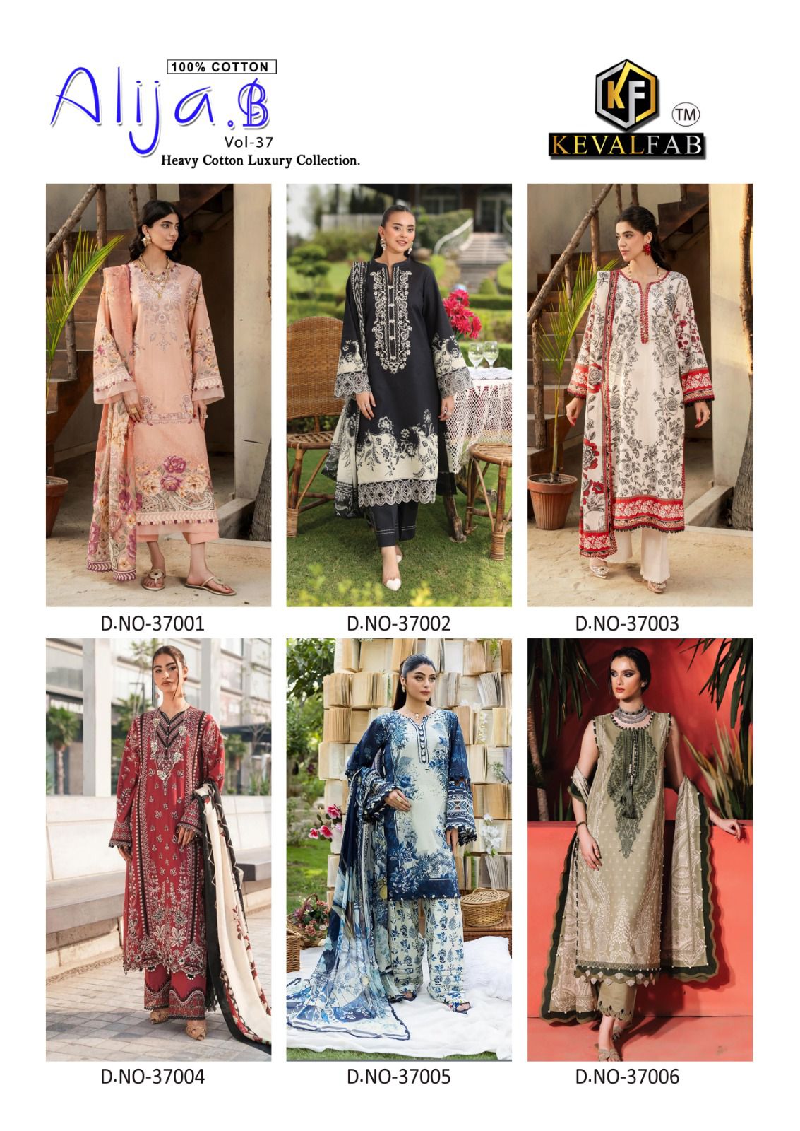 Alija B Vol 37 Heavy Cotton Luxury Collection Keval Fab Karachi Salwar Suits Wholesaler India