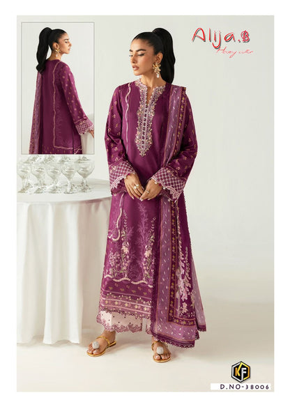 Alija B Vol 38 Heavy Cotton Luxury Collection Keval Fab Karachi Salwar Suits Wholesale Rate