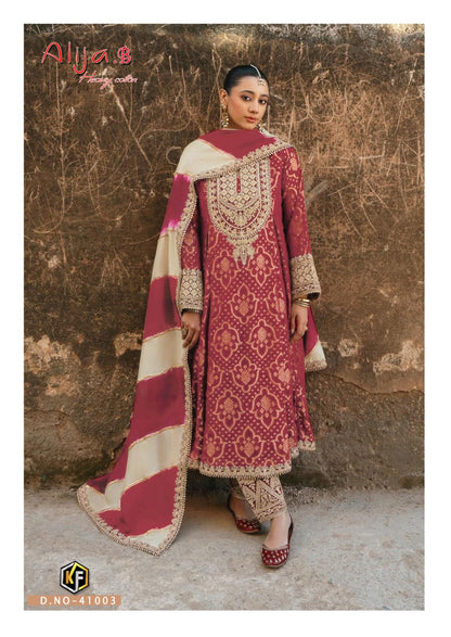 Alija B Vol 41 Keval Fab Lawn Cotton Karachi Salwar Suits Exporter
