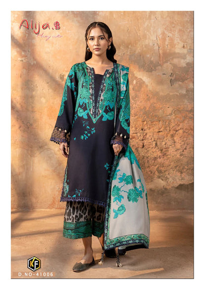 Alija B Vol 41 Keval Fab Lawn Cotton Karachi Salwar Suits Exporter