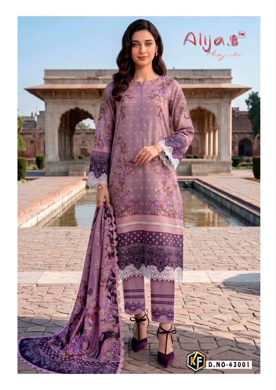 Alija B Vol 43 Keval Fab Lawn Cotton Karachi Salwar Suits Wholesale