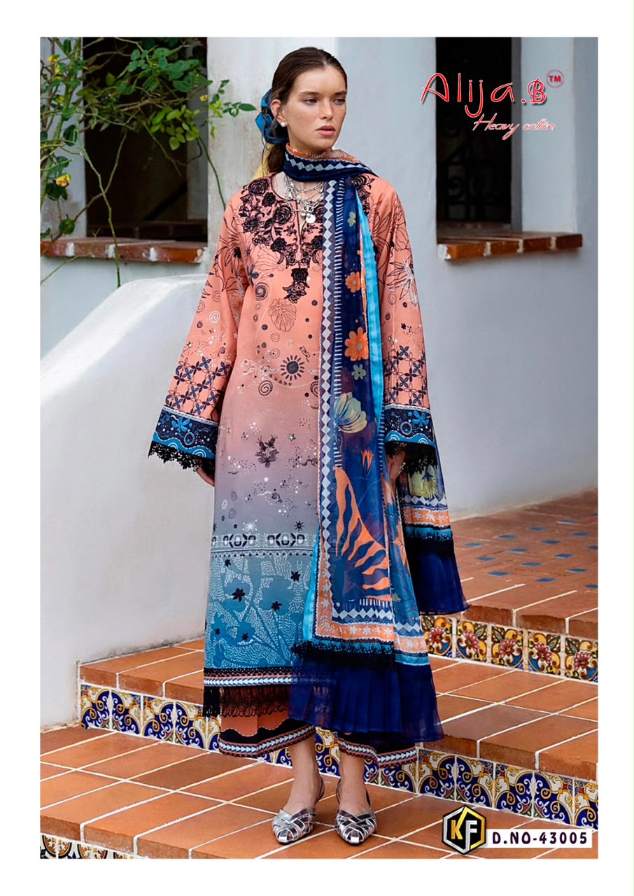 Alija B Vol 43 Keval Fab Lawn Cotton Karachi Salwar Suits Wholesale