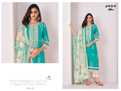 Alika 3276 Jay Vijay Pure Cotton Pant Style Suits Supplier Gujarat