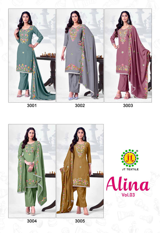 Alina Vol 3 Jt Rayon Pant Style Suits Manufacturer Gujarat