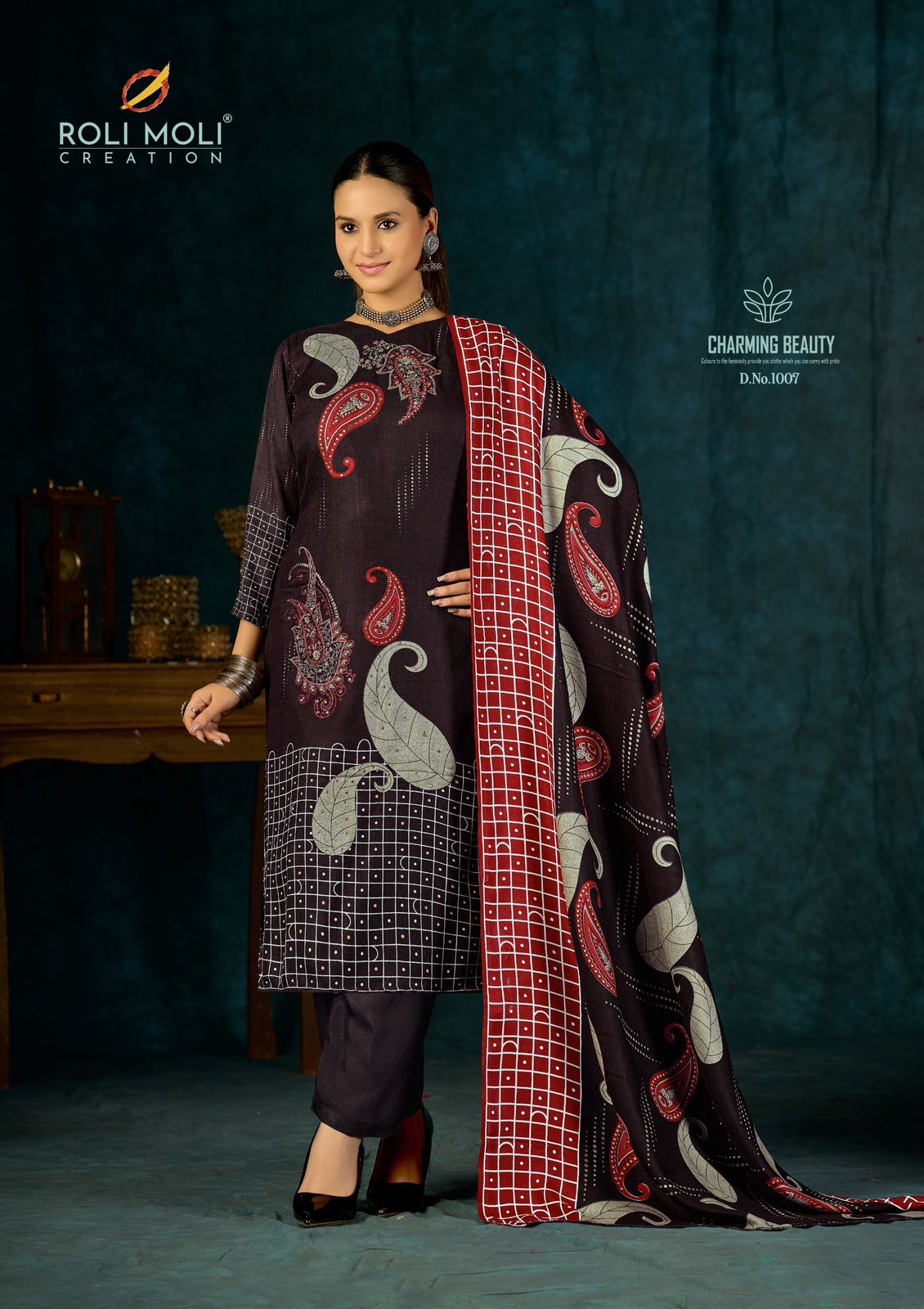 Alisa Roli Moli Viscose Pashmina Suits Supplier