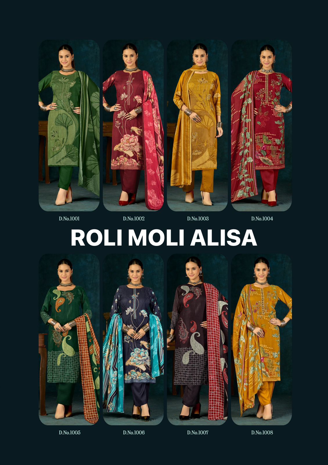 Alisa Roli Moli Viscose Pashmina Suits Supplier