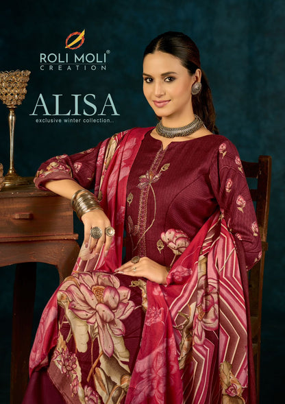 Alisa Roli Moli Viscose Pashmina Suits Supplier