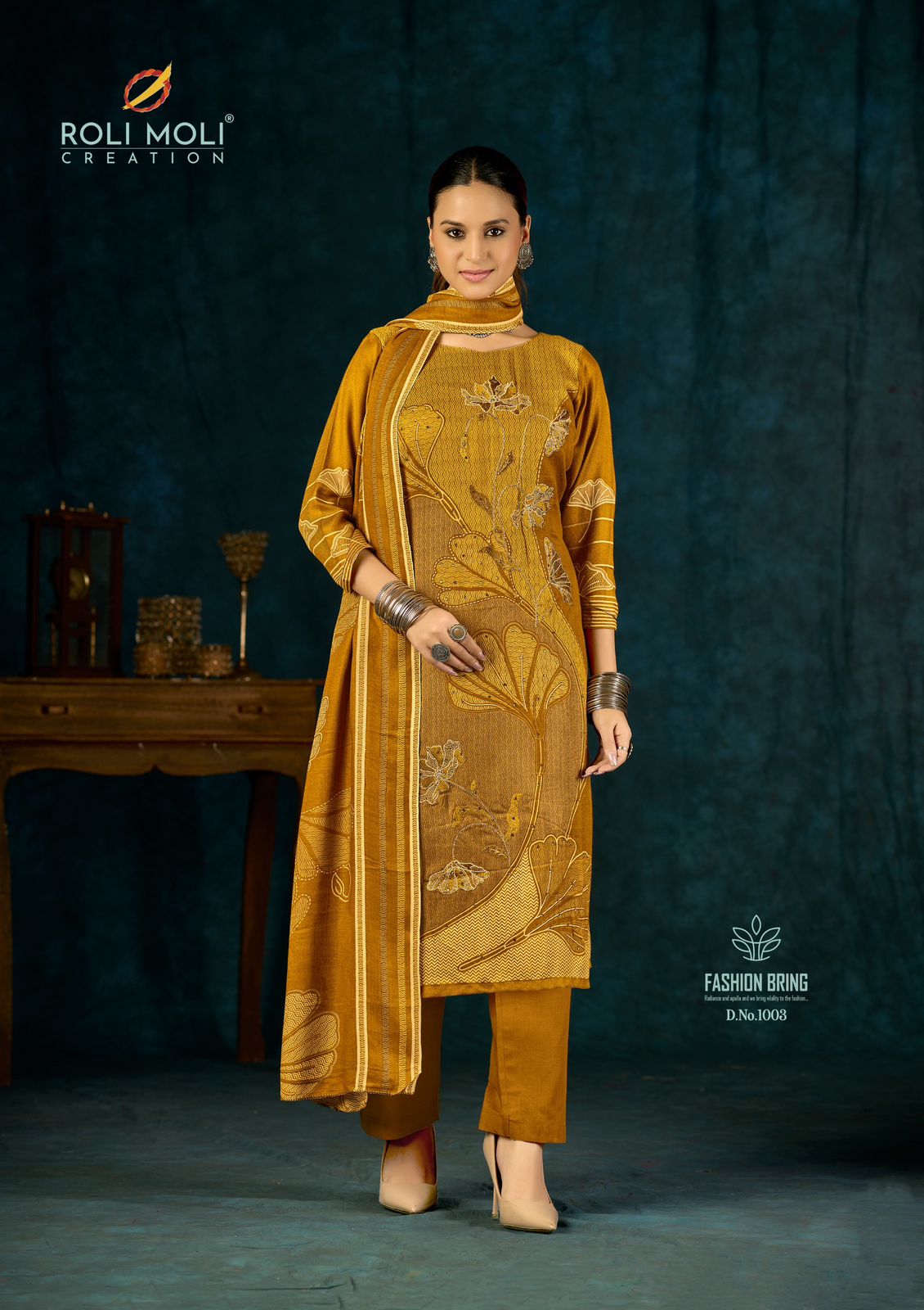 Alisa Roli Moli Viscose Pashmina Suits Supplier