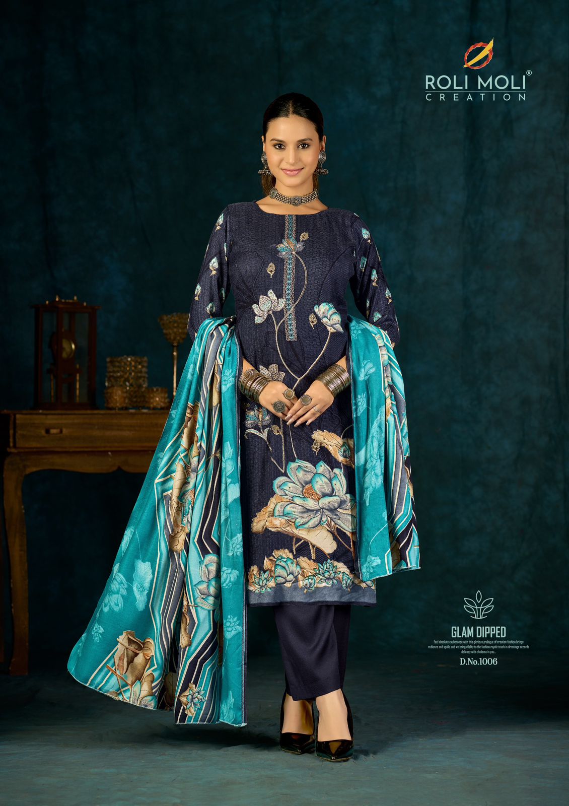Alisa Roli Moli Viscose Pashmina Suits Supplier