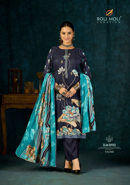 Alisa Roli Moli Viscose Pashmina Suits Supplier