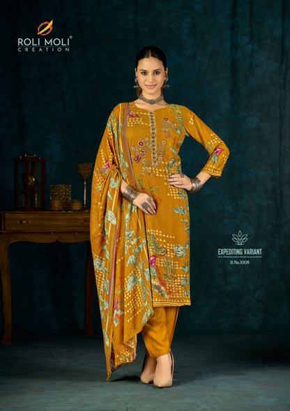 Alisa Roli Moli Viscose Pashmina Suits Supplier