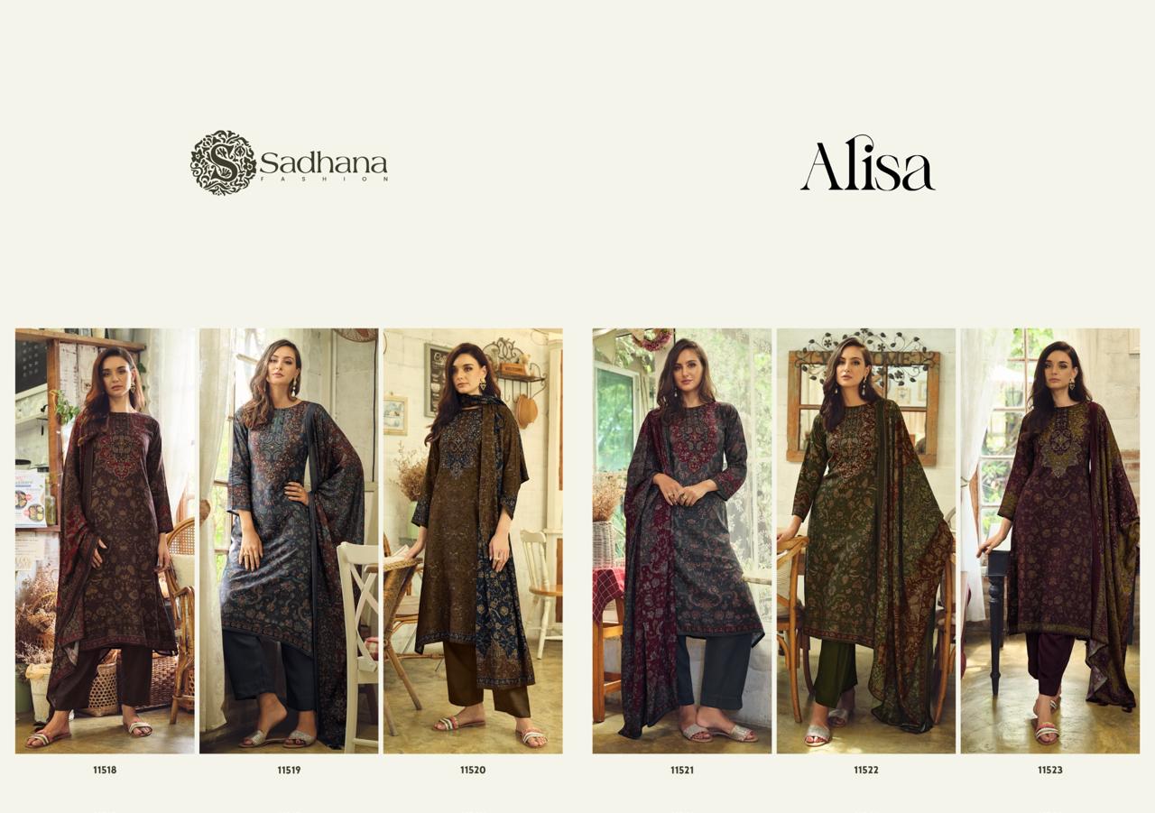 Alisa Sadhana Pure Viscose Pashmina Suits Wholesale Price