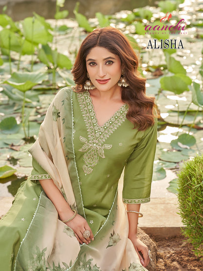 Alisha Aanchi Roman Readymade Pant Style Suits Wholesaler Ahmedabad