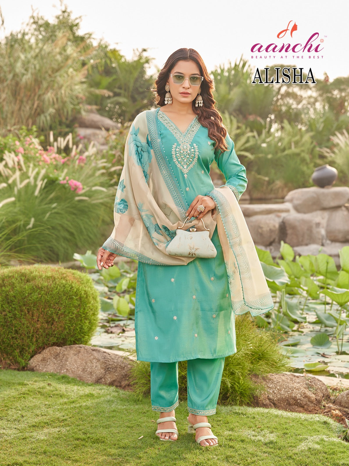Alisha Aanchi Roman Readymade Pant Style Suits Wholesaler Ahmedabad