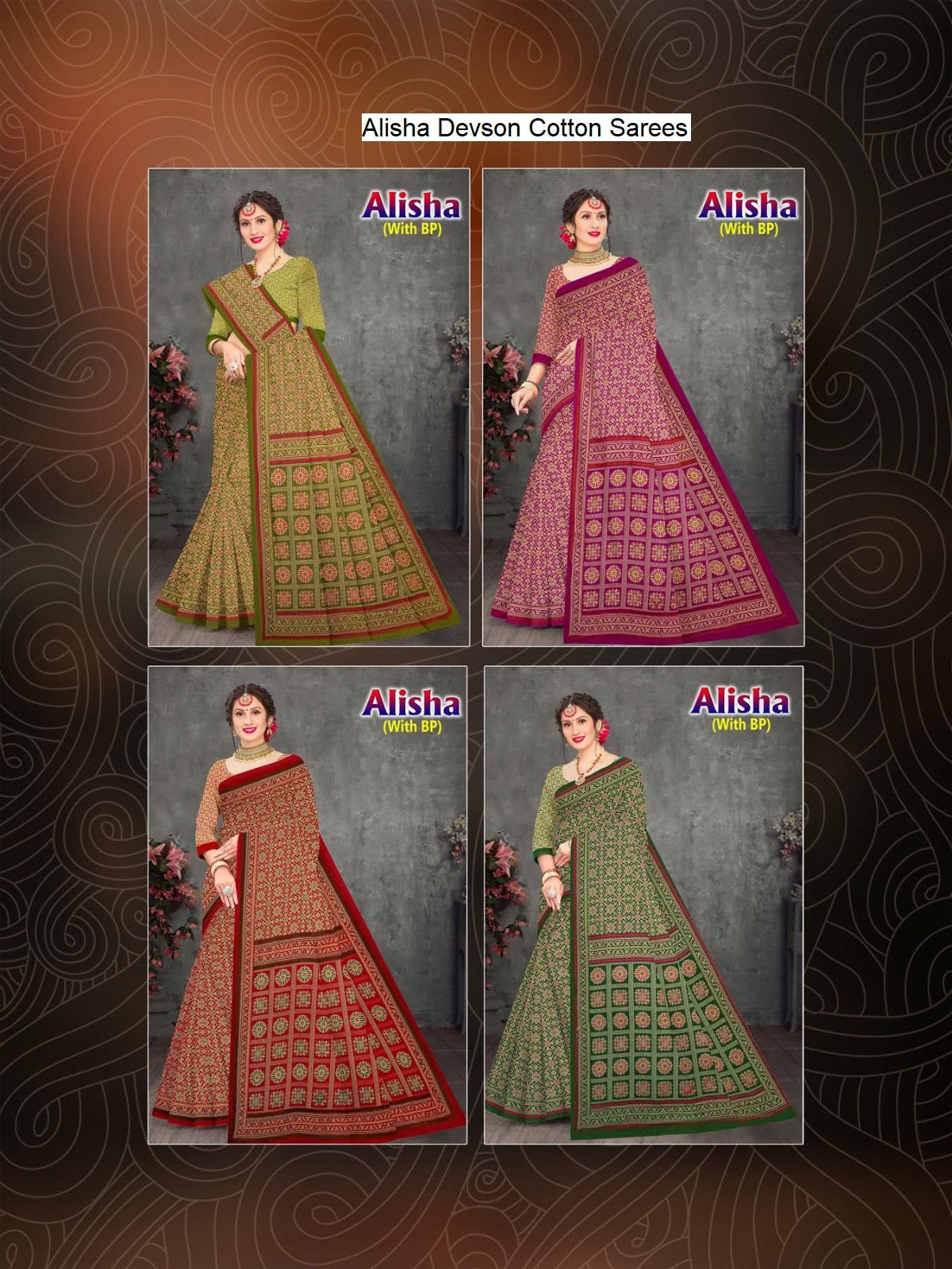 Alisha Devson Cotton Sarees Wholesaler Gujarat