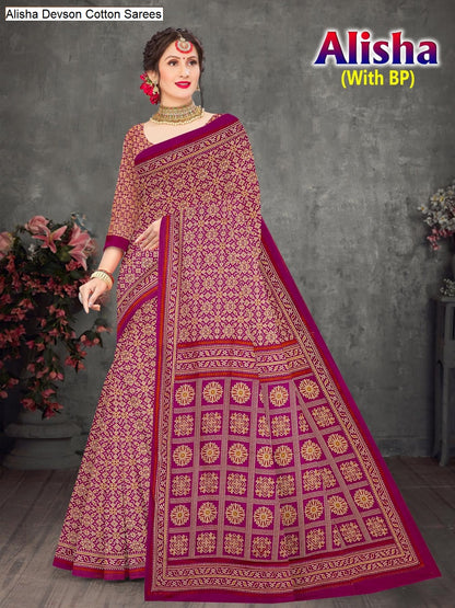 Alisha Devson Cotton Sarees Wholesaler Gujarat