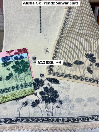 Alisha Gk Trendz Cotton Linen Salwar Suits Wholesaler Ahmedabad