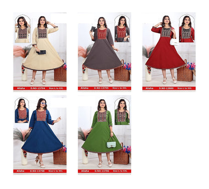 Alisha Jnx Cotton Anarkali Kurtis Manufacturer