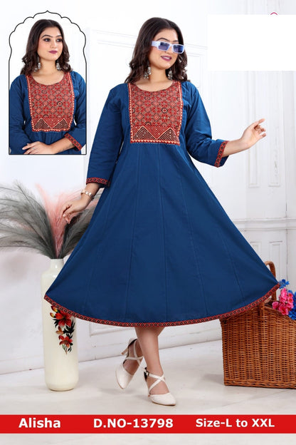 Alisha Jnx Cotton Anarkali Kurtis Manufacturer