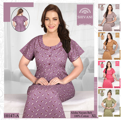 Alisha Nayara Shivani Cotton Night Gowns Exporter Ahmedabad
