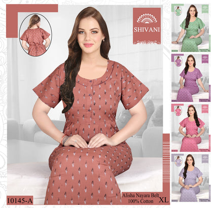 Alisha Nayara Shivani Cotton Night Gowns Exporter Ahmedabad