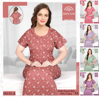 Alisha Nayara Shivani Cotton Night Gowns Exporter Ahmedabad