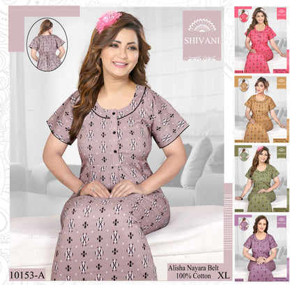 Alisha Nayara Shivani Cotton Night Gowns Exporter Ahmedabad