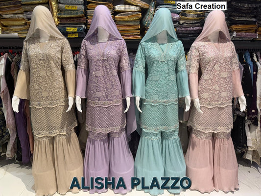 Alisha Safa Creation Butterfly Net Pakistani Readymade Suits Wholesaler