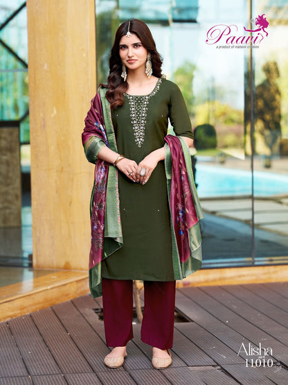 Alisha Vol 11 Paavi Roman Readymade Pant Style Suits Exporter India
