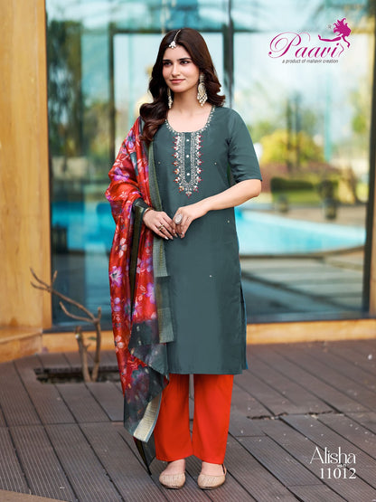 Alisha Vol 11 Paavi Roman Readymade Pant Style Suits Exporter India