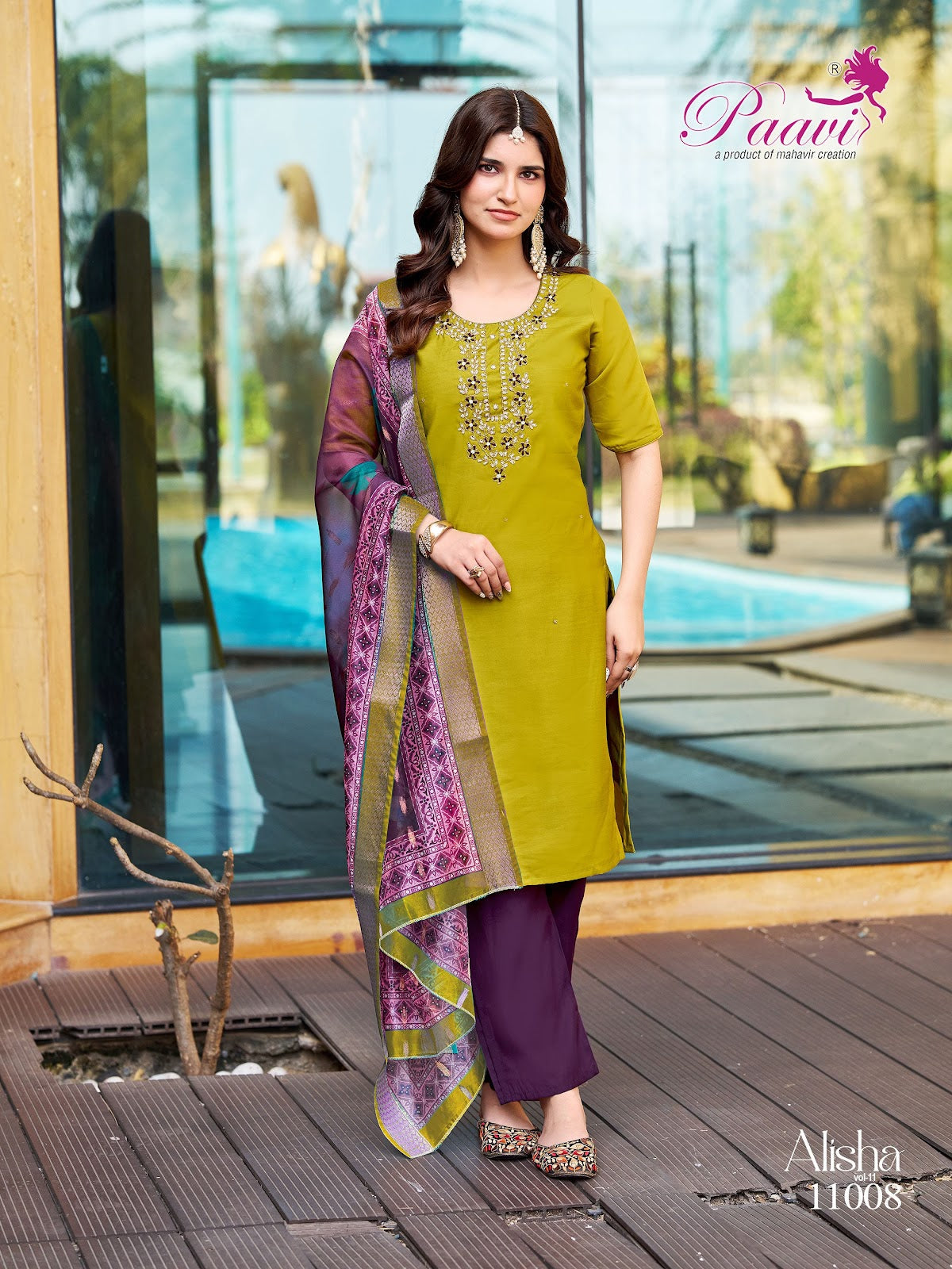 Alisha Vol 11 Paavi Roman Readymade Pant Style Suits Exporter India
