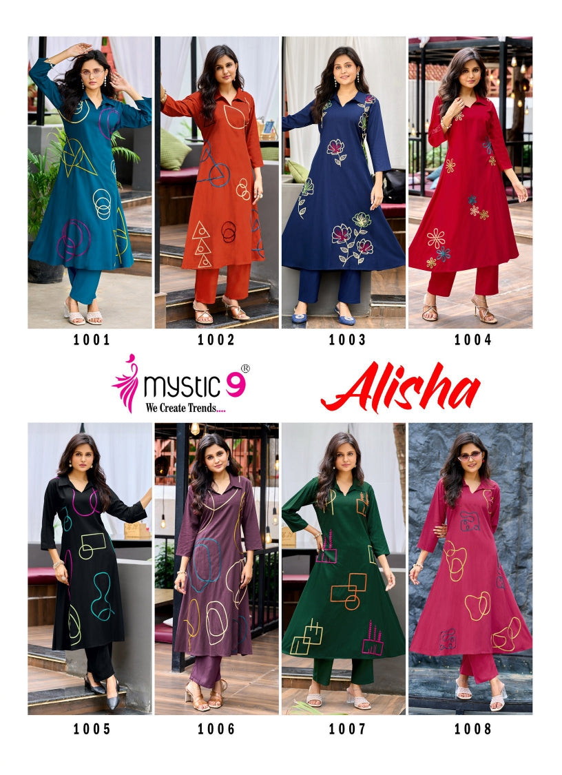 Alisha Vol 1 Mystic 9 Rayon 22Kg Co Ord Set Supplier Gujarat