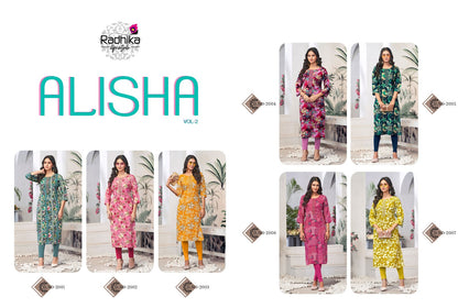 Alisha Vol 2 Radhika Lifestyle Liva Reyon Long Straight Kurti Wholesaler Ahmedabad