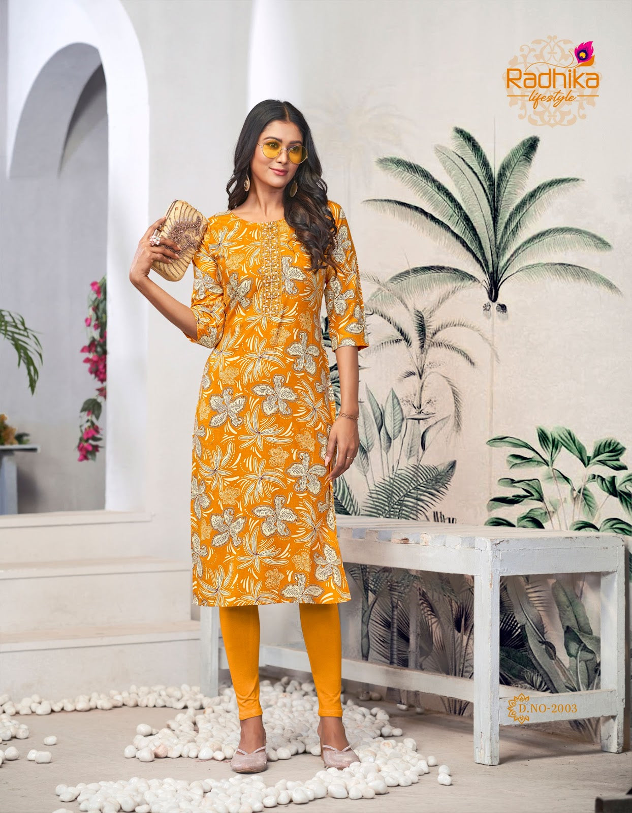 Alisha Vol 2 Radhika Lifestyle Liva Reyon Long Straight Kurti Wholesaler Ahmedabad
