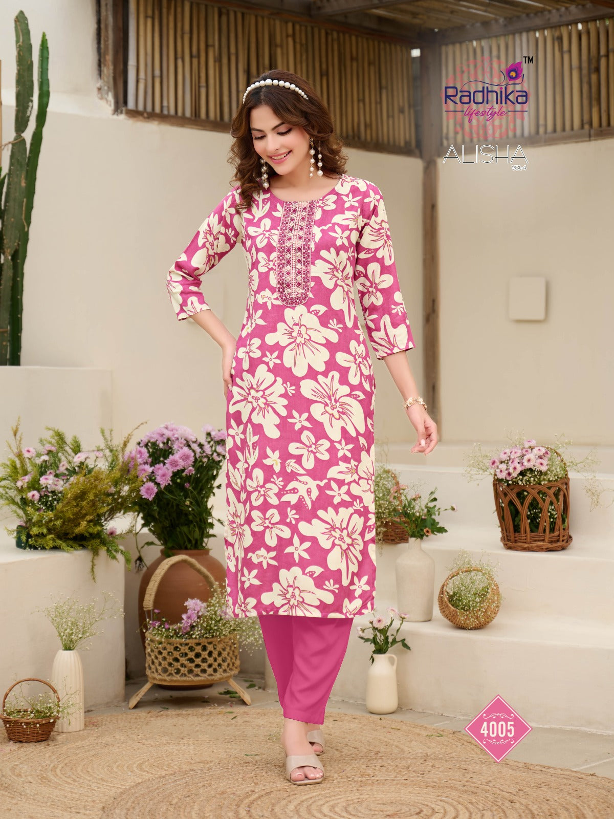 Alisha Vol 4 Radhika Lifestyle Liva Reyon Long Straight Kurti Wholesale Price