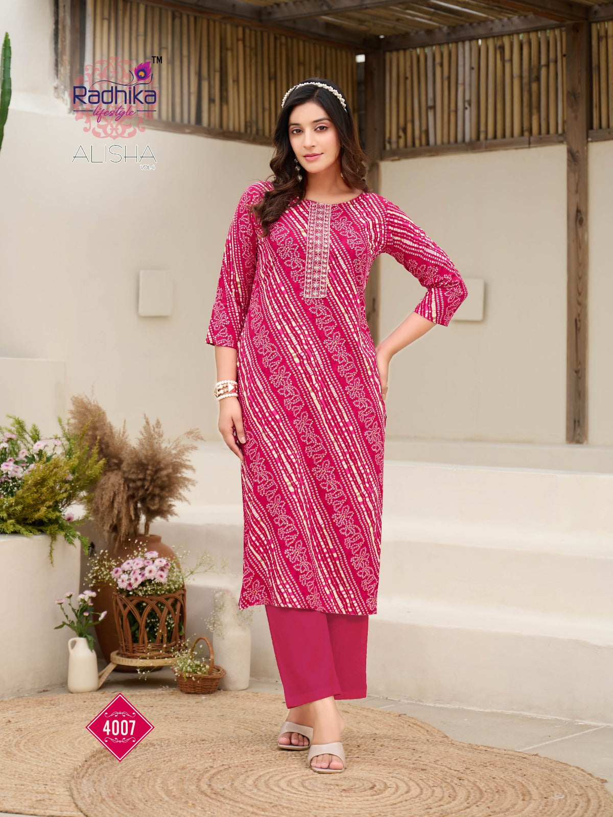 Alisha Vol 4 Radhika Lifestyle Liva Reyon Long Straight Kurti Wholesale Price