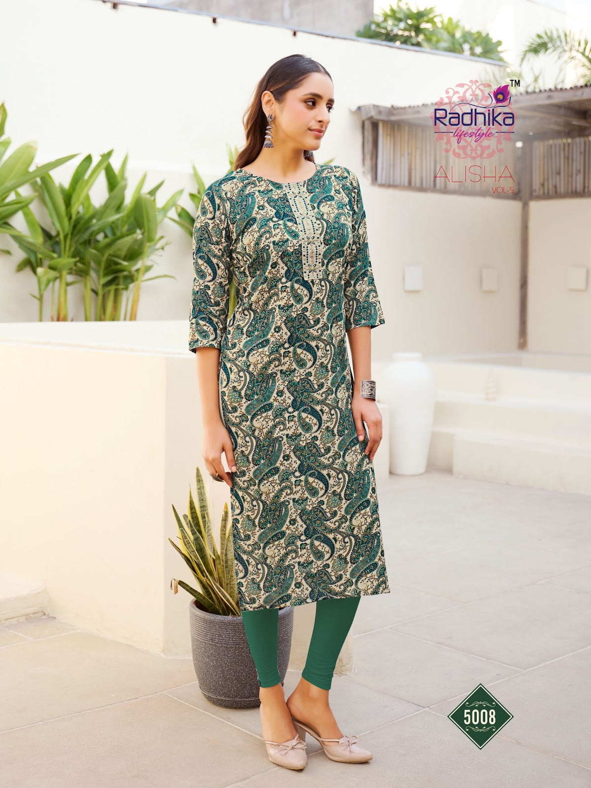 Alisha Vol 5 Radhika Lifestyle Reyon Straight Cut Kurtis Wholesale