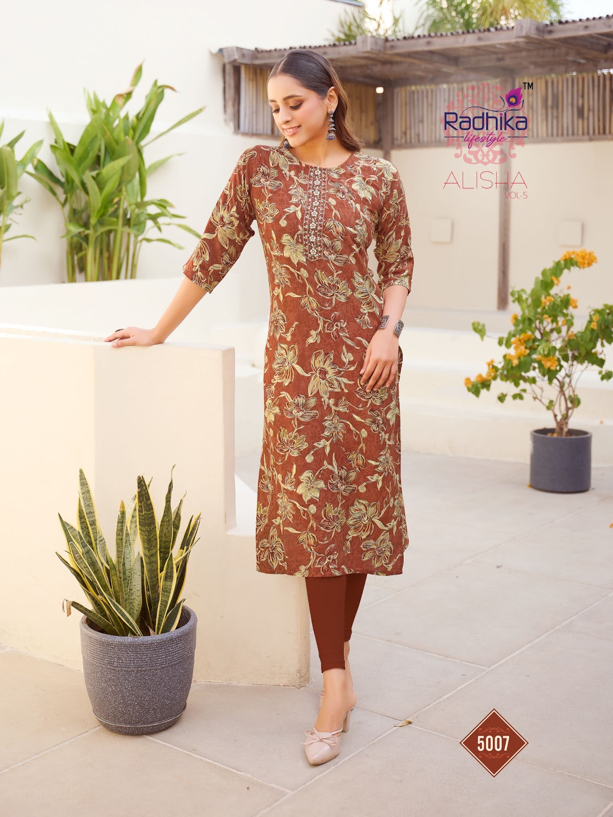 Alisha Vol 5 Radhika Lifestyle Reyon Straight Cut Kurtis Wholesale