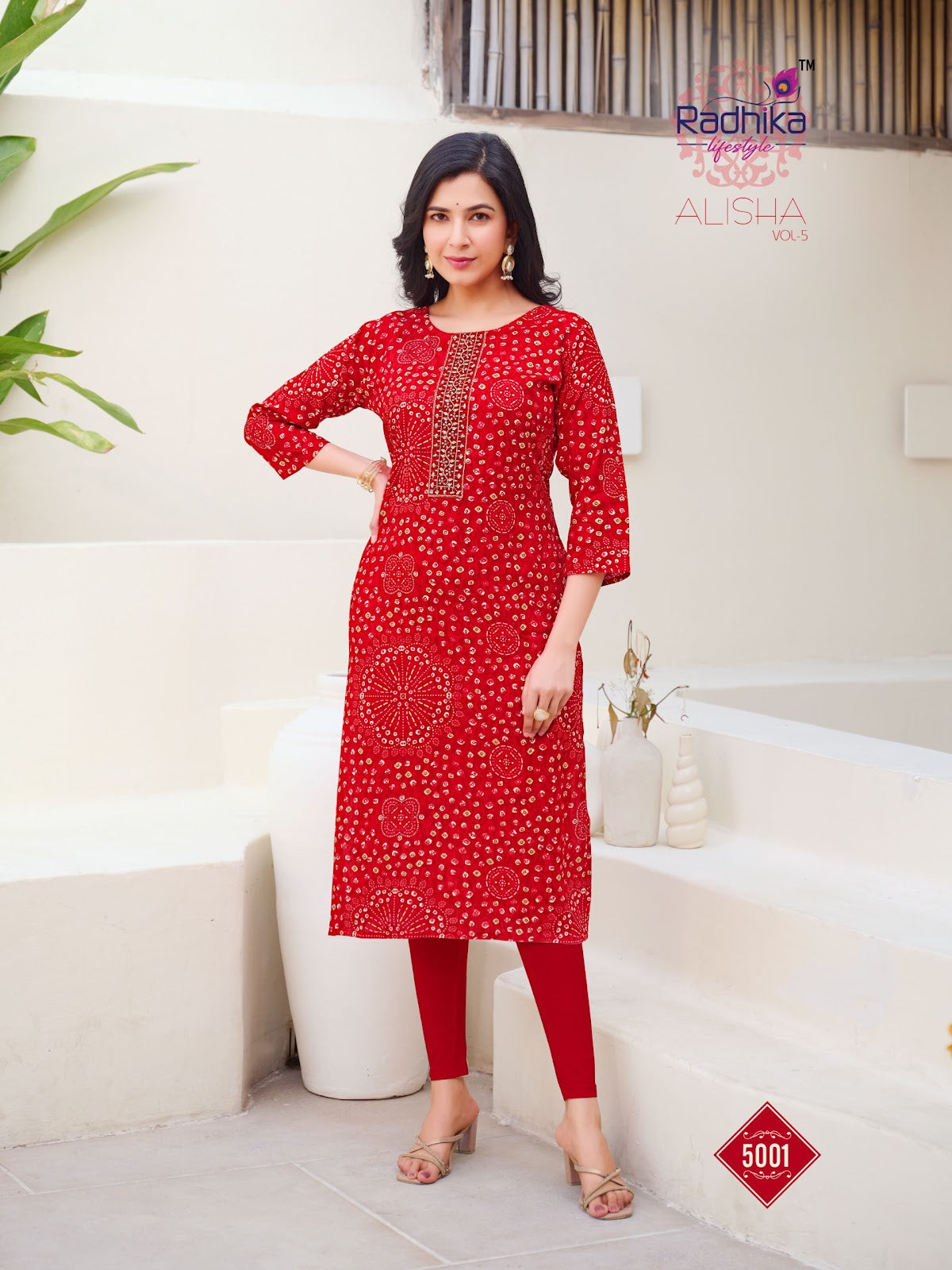 Alisha Vol 5 Radhika Lifestyle Reyon Straight Cut Kurtis Wholesale