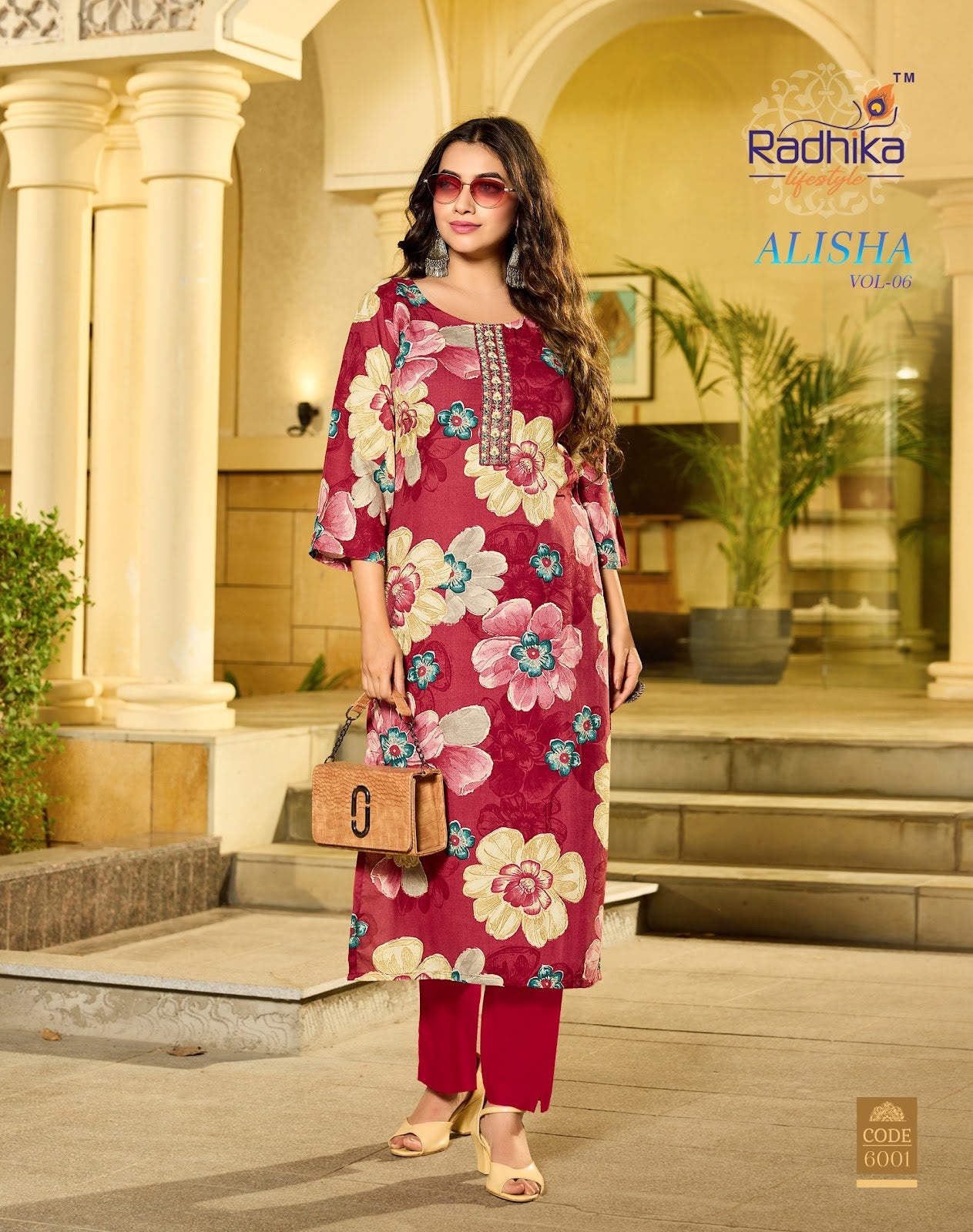 Alisha Vol 6 Radhika Lifestyle Liva Reyon Straight Cut Kurtis Supplier