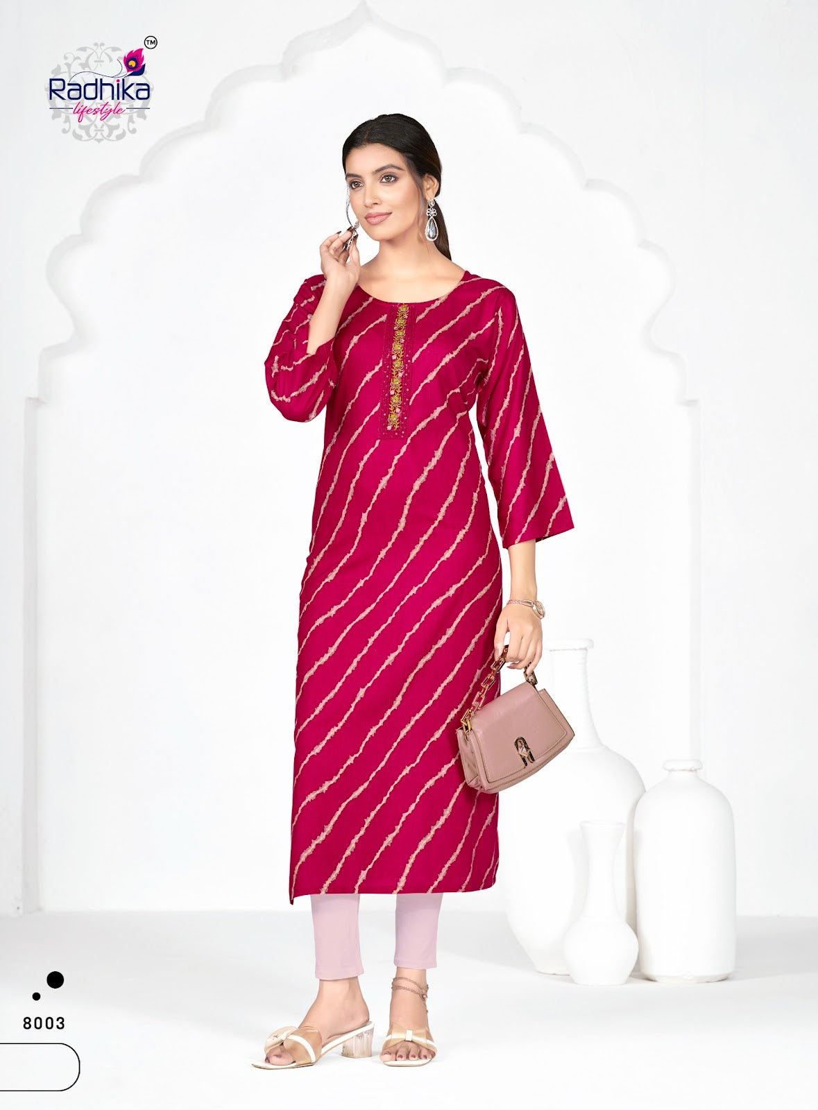 Alisha Vol 8 Radhika Lifestyle Liva Long Straight Kurti Exporter