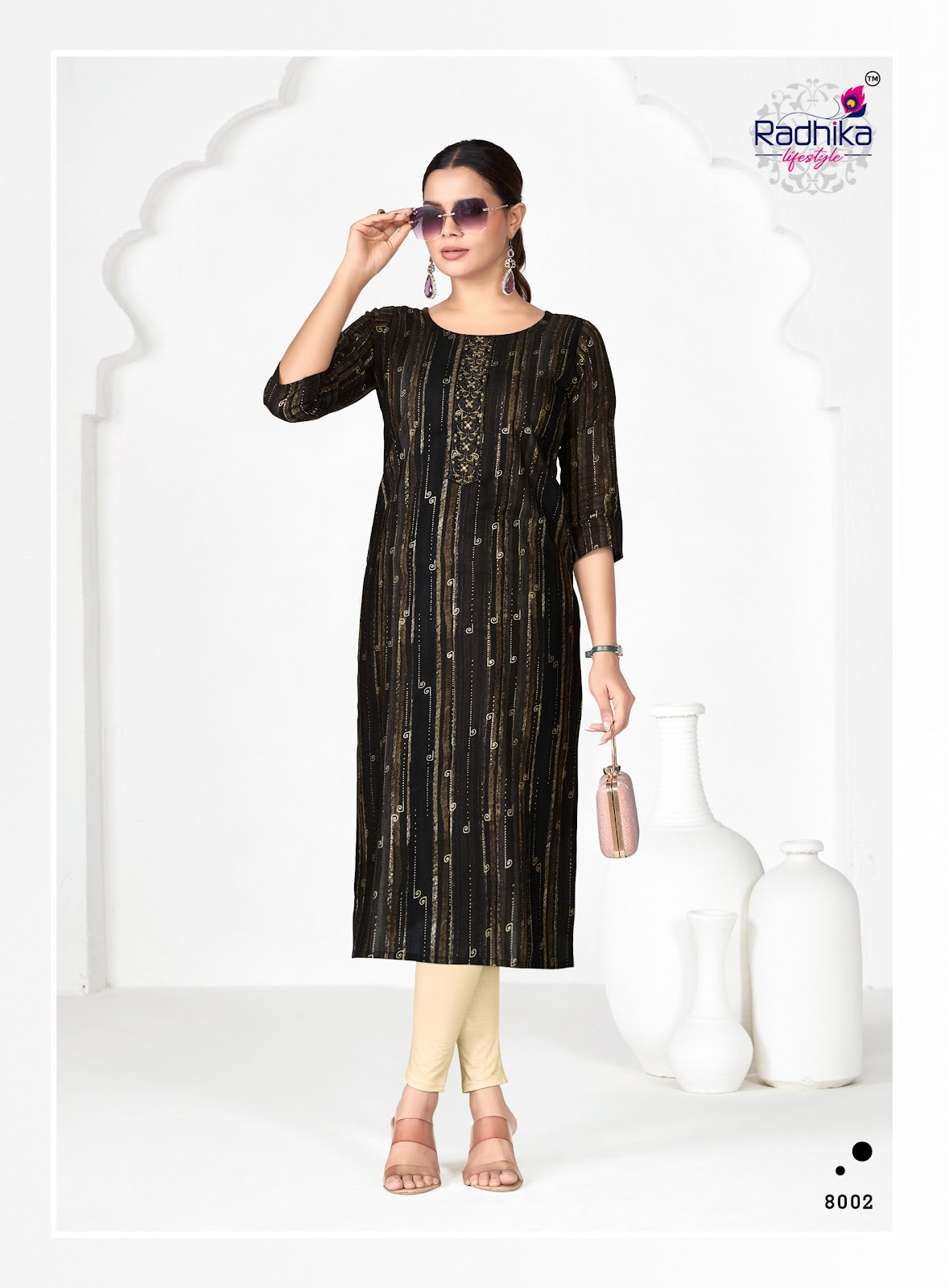 Alisha Vol 8 Radhika Lifestyle Liva Long Straight Kurti Exporter