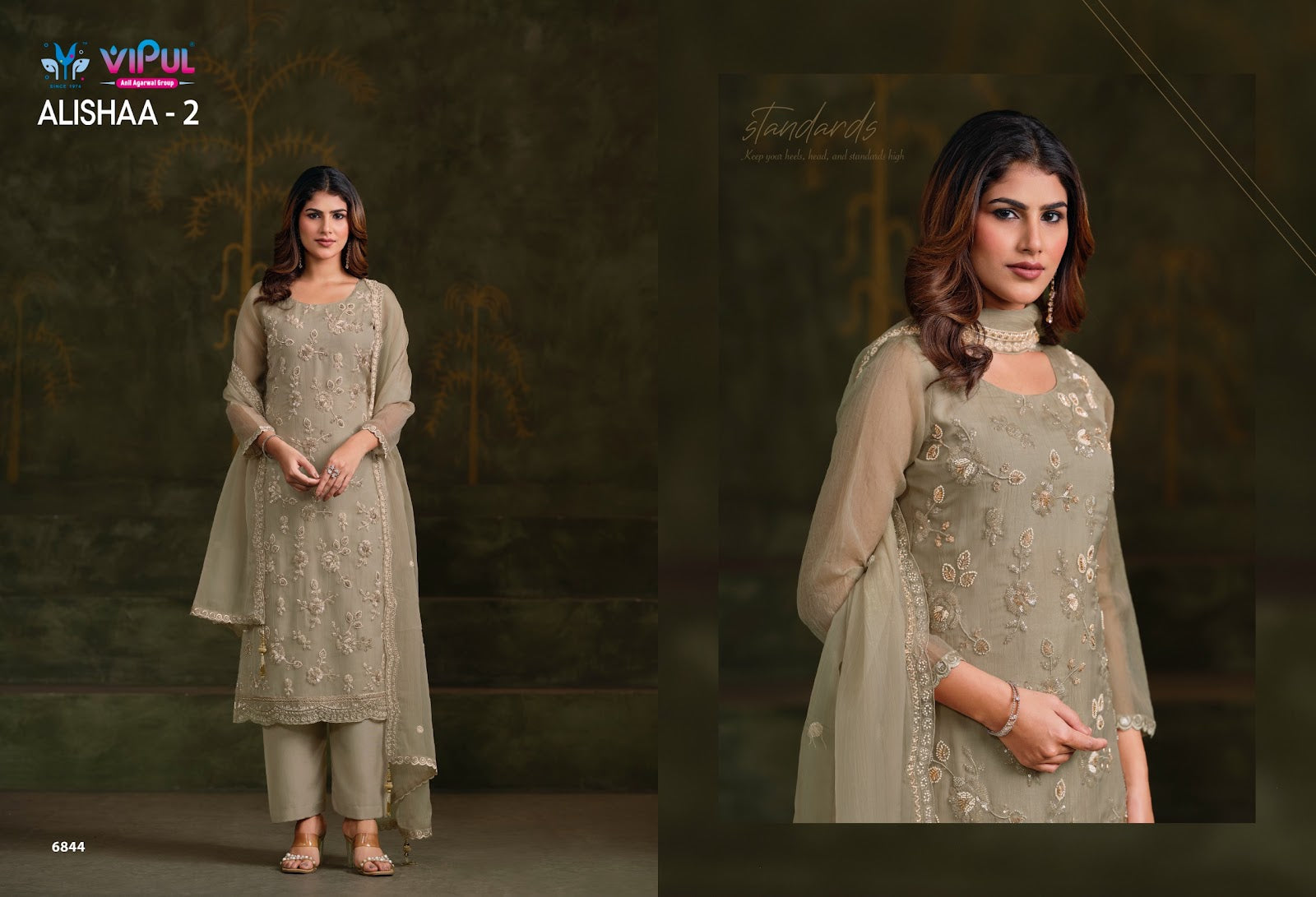 Alishaa Vol 2 Vipul Chiffon Pant Style Suits Wholesale Price