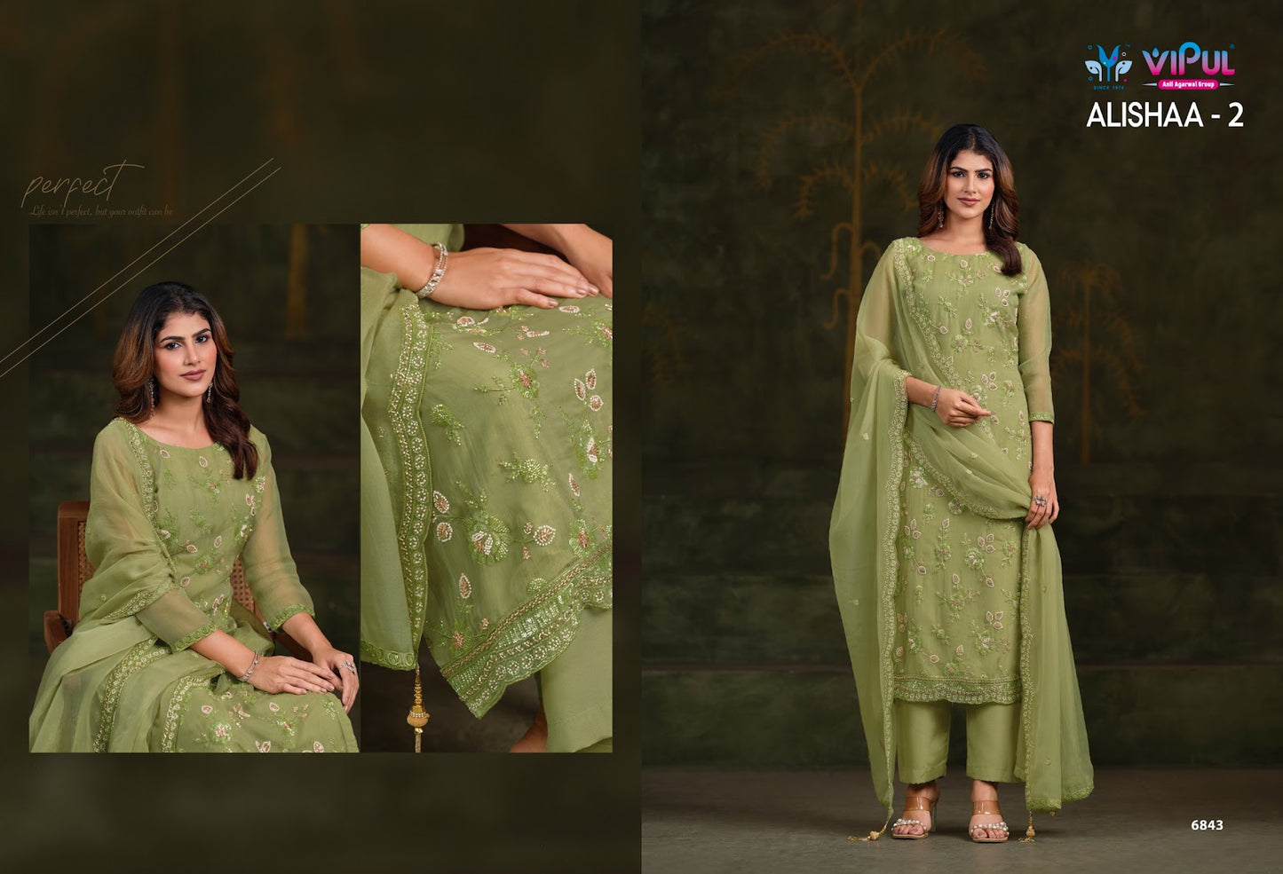 Alishaa Vol 2 Vipul Chiffon Pant Style Suits Wholesale Price